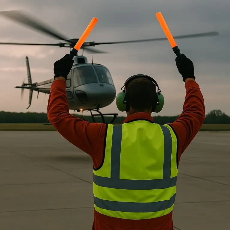 LED wands used to mark a landing zone at night