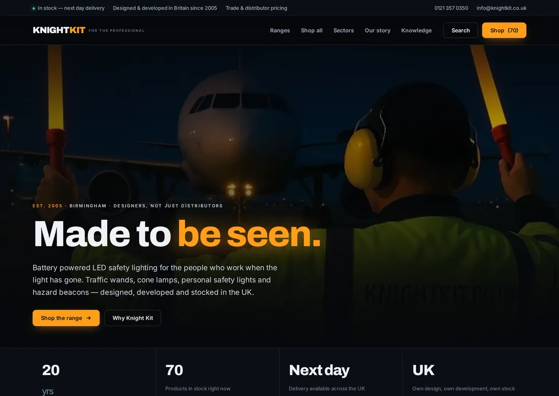Preview of concept A, a dark cinematic homepage design